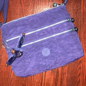 Purple Kipling Alvar Messenger Crossbody Bag